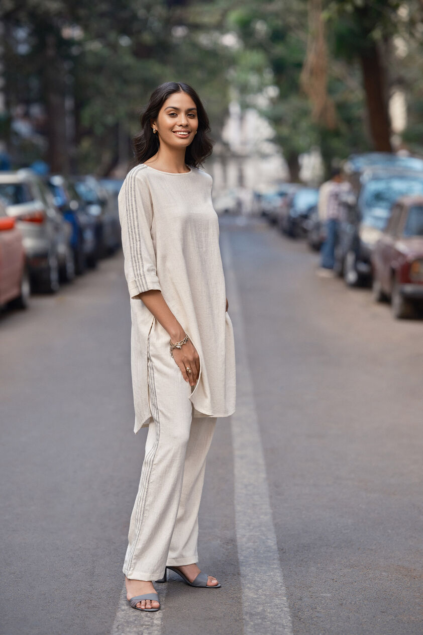 Stroll In The City Coord Set - Off White, Offwhite, image 3